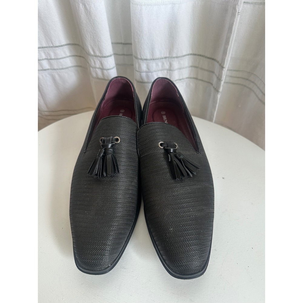 Bruno Marc Mens Grey Tassel Loafers Woven Dress Shoes Size 9